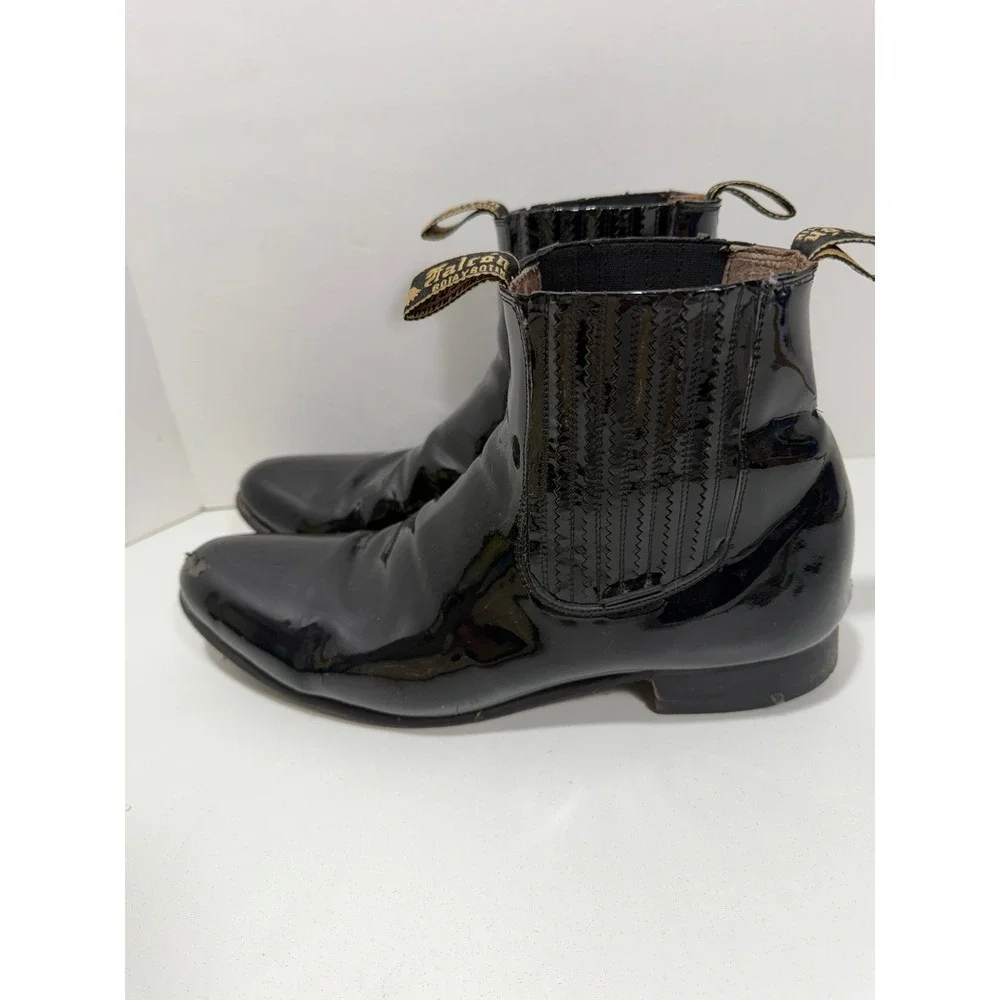 Falcon Bota Botin set 2 pairs Cream & black Patent Leather Chelsea Boots Mexico